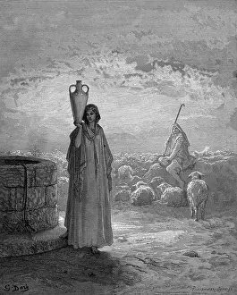1866: Jacob, keeping Laban's flocks, sees Rachel at