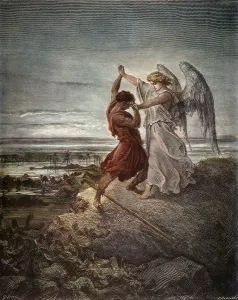 Transformed: Jacob Wrestling with the Angel, by Dore