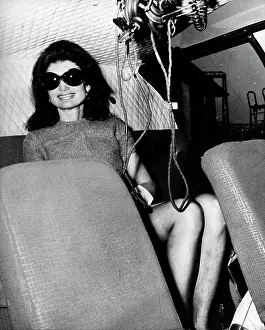 Comfortably: Jacqueline Kennedy in a helicopter, Athens