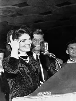 Hispanics: Jacqueline Kennedy speaking in Spanish to ?