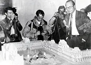 Scandals: Jacques Chirac, Mayor of Paris, with Louvre pyramid model