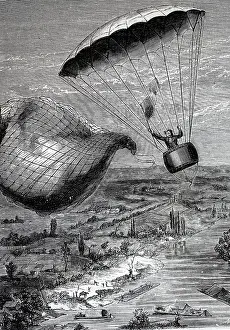 Descent: Jacques Garnerin making the first parachute descent