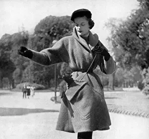 Griffe: Jacques Griffe outfit - and dog, 1950