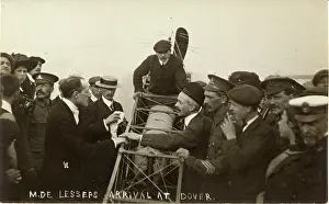 Lesseps: Jacques de Lesseps arrival at Dover in his Bleriot XI