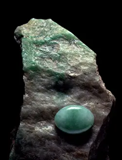 Jade: Jadeite crystal and cut stone