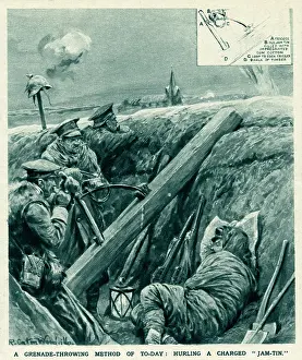 Projectiles: Jam-tin, hand-throwing grenade 1914