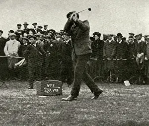 Oct18: James Braid driving from the first tee at the Pannal links
