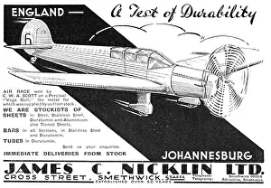 Smethwick: James C. Nicklin & Co. Smethwick. Aeroplane Steel Sheets