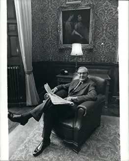 Momentarily: James Callaghan, Foreign Secretary, reading newspaper