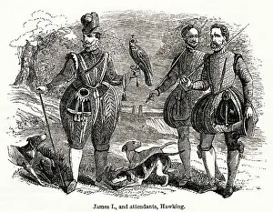 1614: James I and attendants hawking