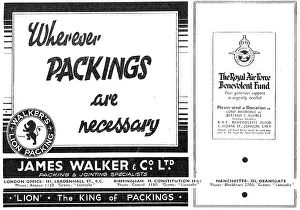 Jointing: James Walker. Packing & Jointing Specialists 1942 Advert