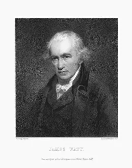 Watt: James Watt (1736-1819) Scottish engineer. Print