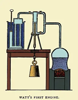 Watt: James Watt, First Steam Engine, 18th Century