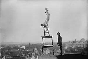 Jammie: Jammie Reynolds, balancing on the on chairs on