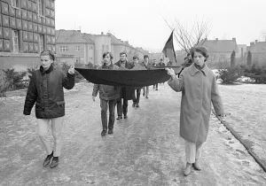 Ctkvintage: Jan Palach - students - march - Brno
