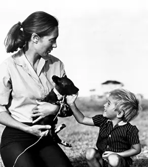 Grub: Jane Goodall and her son, Grub. ca 1976. ?