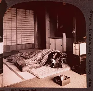 Futon: Janpanese Woman Sleeping in Bed