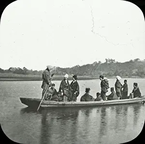 Ferryboat: Japan - Crossing a River by pole ferry boat