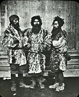 Ainu: Japan - A group of three Ainos, the aborigines