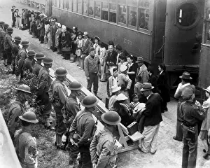 Duration: Japanese-Americans arrive by train at the Santa