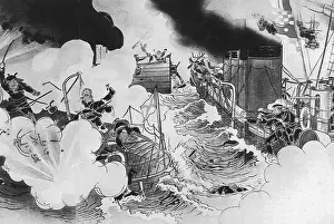 Russo: Japanese attack on Port Arthur at the beginning of the Russo