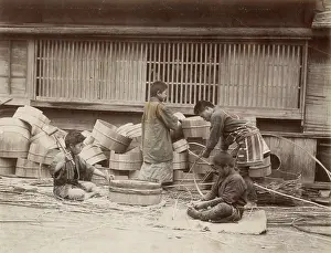 Coopers: Japanese barrel makers, coopers at work, Japan