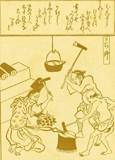 Hammering: Japanese Blacksmiths, 17th Century