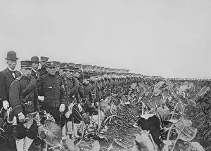 Apprentices: Japanese cadets with their teachers