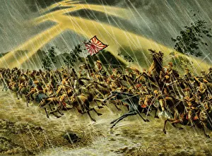 Ambush: The Japanese cavalry advanced furiously in storm
