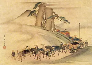 Ukiyo: Japanese Daimyo caravan by Ando Hiroshige