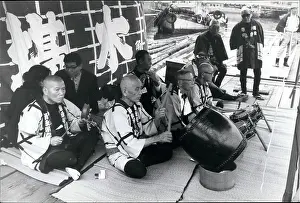 Accompaniment: Japanese drum and flute orchestra for logging competition