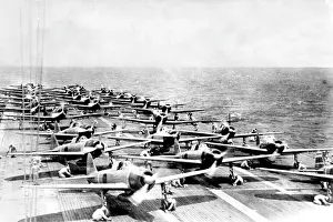 Mitsubishi: Japanese fighter aircraft on the deck of the Akagi, WW2