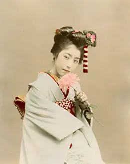 Smelling: Japanese girl