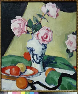 Peploe: Japanese Jar with Roses – with oranges