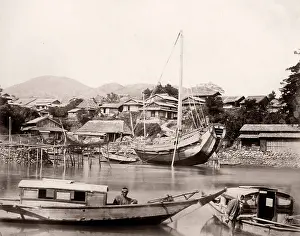 Nagasaki: Japanese Junk probably Nagasaki, Japan, c.1860s/70s