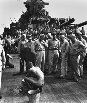 Clipped: Japanese prisoner aboard the USS NEW JERSEY, naked