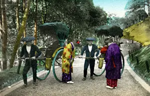Collapsible: Japanese Rickshaws - drivers and passengers
