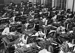 Typewriters: Japanese stenographers at their typewriters, 1937