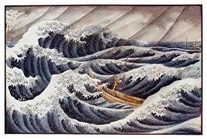 Boatman: A Japanese Storm at Sea