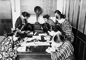 Shorthand: Japanese students of a trade school, 1925