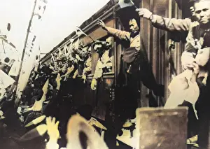 Fervour: Japanese troops leave for China