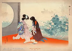 Bows: Two Japanese women painting the landscape