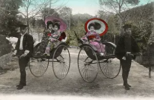 Sep16: Japanese women transported by rickshaw