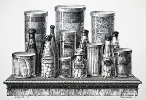 Jars: Jars of preserved fruit and vegetables