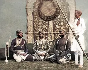 Walla: Jat Sirdars with attendant, India