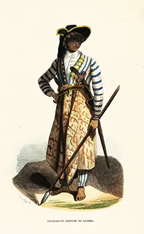 Pantaloons: A Javan man in war dress, Indonesia