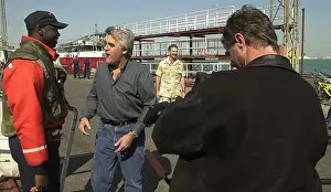 Undisclosed: Jay Leno greets sailors at an undisclosed ?