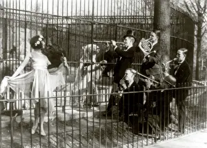 Inst: Jazz for the bears, five men playing musical ?