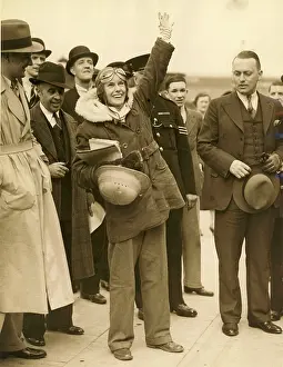 Batten: Jean Batten on her arrival at Croydon