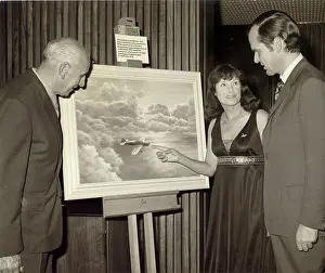 Peckham: Jean Batten after the unveiling of painting of her Percival